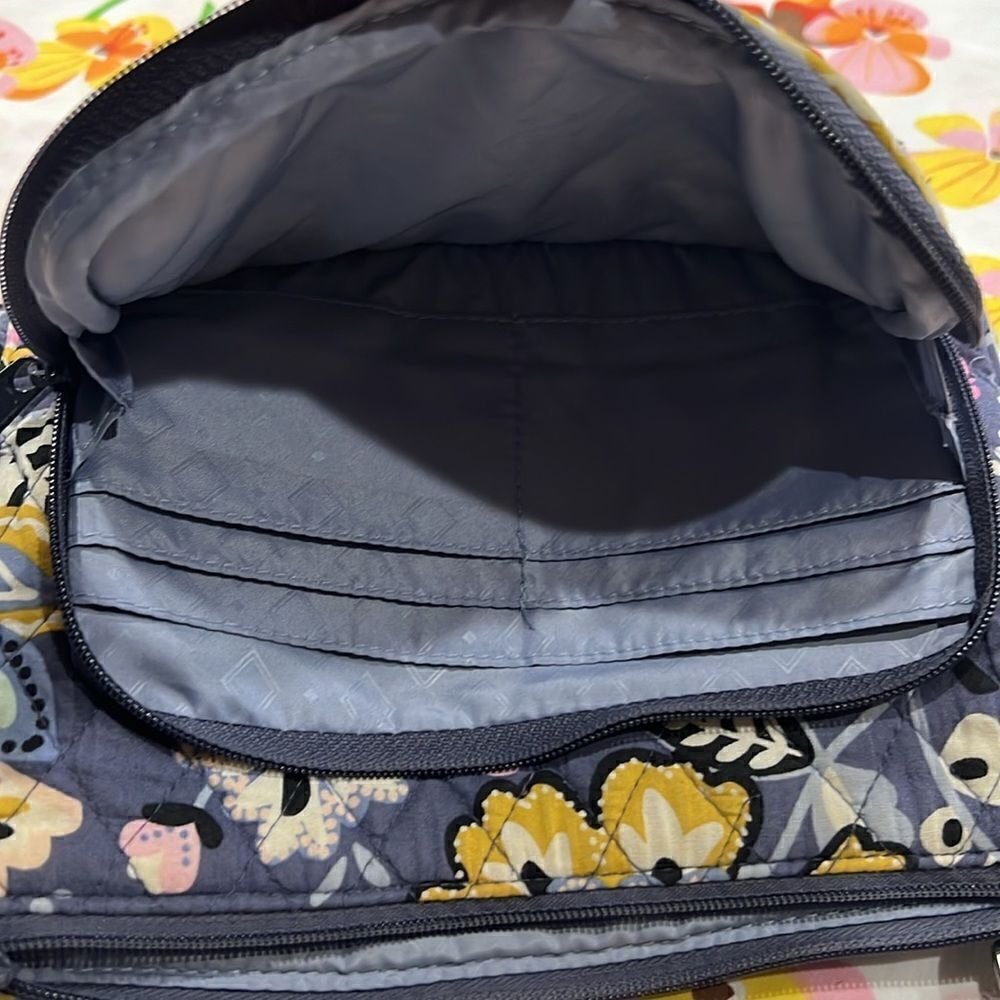 Vera Bradley Charmont Meadow Gray Small Zip Crossbody - Picture 8 of 13
